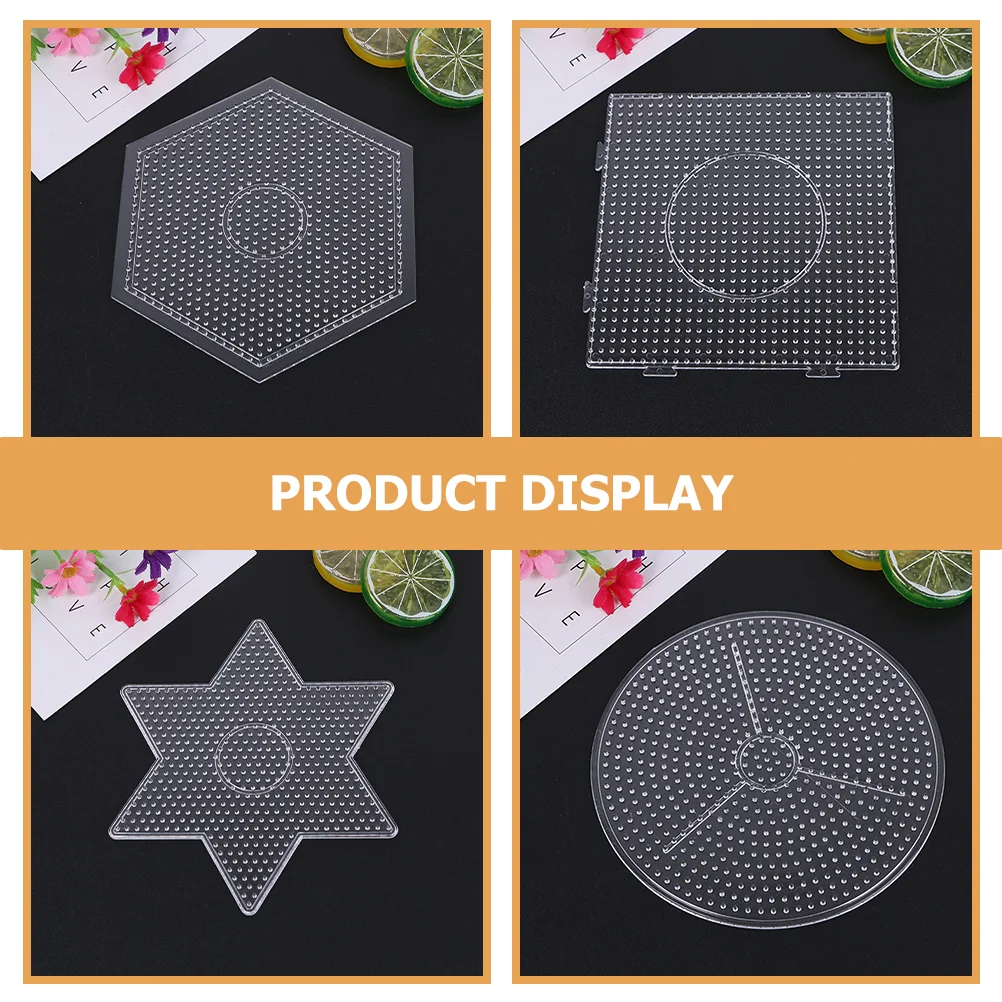 4 Pcs 5mm Spelling Bean Template Square DIY Fuse Beads Boards Decorative Crafts Snow Pegboards For Teens