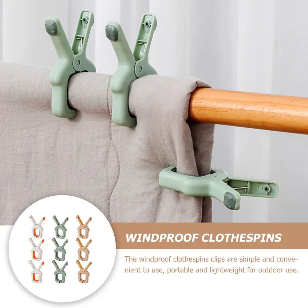 

9pcs Quilt Clips Clothes Pegs Smooth Edges Non Reliable Clamping Windproof Holding Socks Towel Skirts Pants