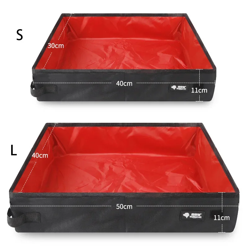 Portable Foldable Cat Litter Box Waterproof 600D Oxford Cloth Anti-slip Bottom Travel Cat Sand Tray For Indoor Outdoor Travel - view 2