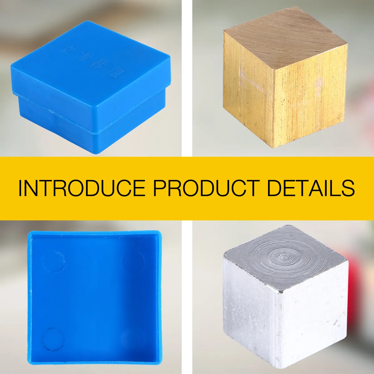 

4Pcs Density Teaching Instrument Set Professional Polished Density Blocks for Collection Display Gift Educational Physics Lab