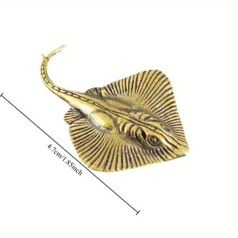 Miniature Statue of Devil Fish Brass Tea Pet Sea Animal Ornament Decorations Keychain Accessoriest Home Decor