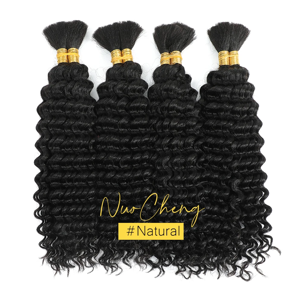 2 Bundels Echt Haar voor Boho Vlechtjes, 14 Inch 100G 10A Braziliaans Maagdelijk Deep Wave Bulk Haar voor Vlechten