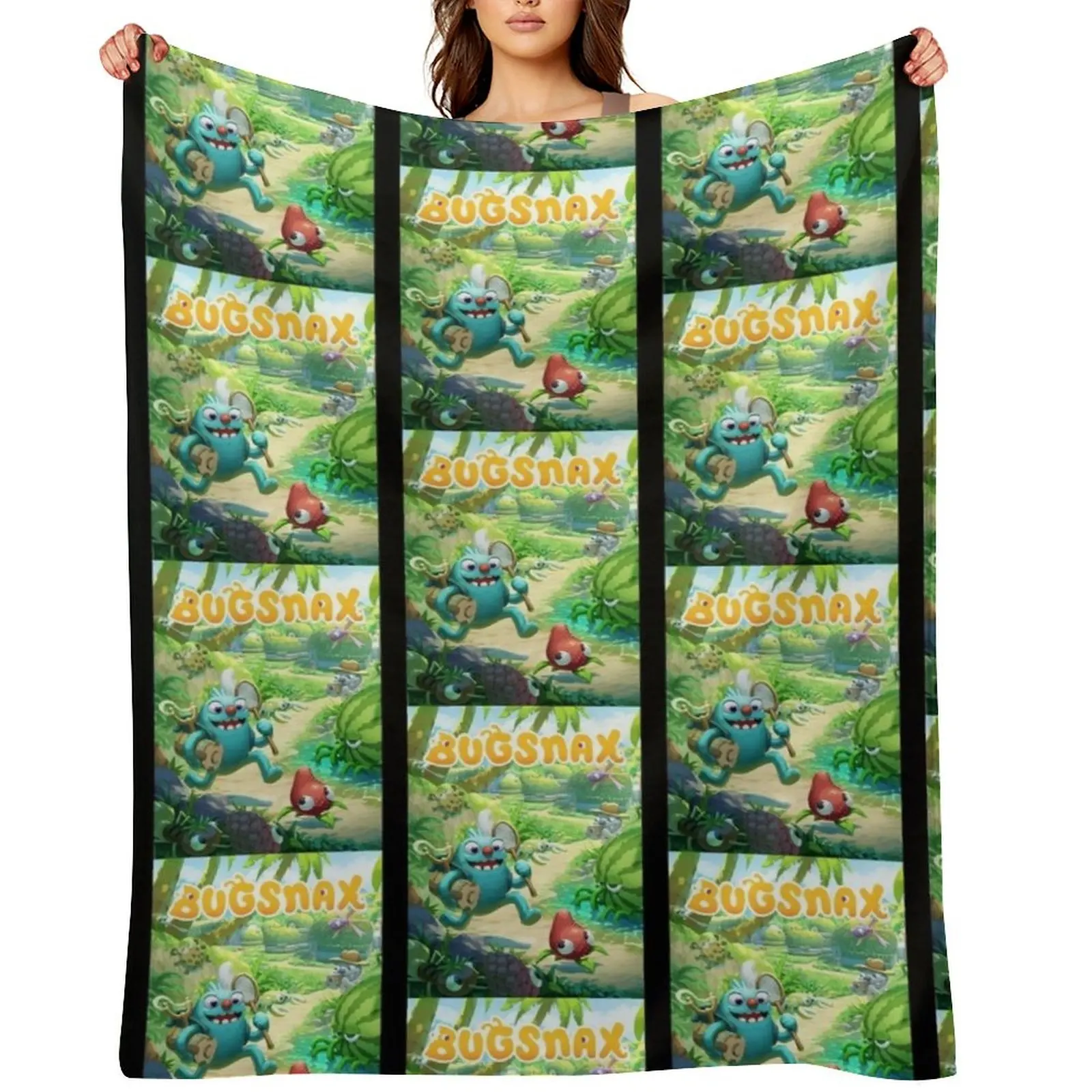 

bugsnax Poster Throw Blanket anime Soft Kid'S Plaid on the sofa Blankets