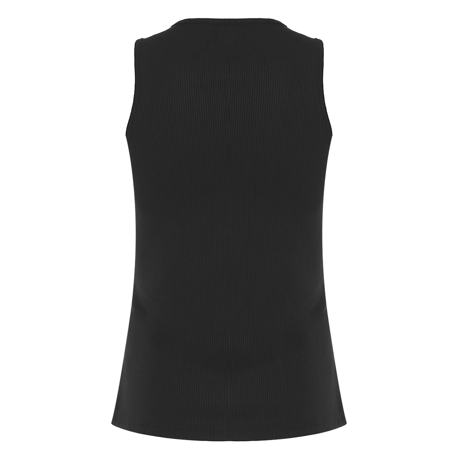 Womens Fashion Streetwear O-ring Linked Tank Tops Crew Neck Sleeveless Irregular Hollow Out Crop Vest Slim Fit T-shirt Blouses
