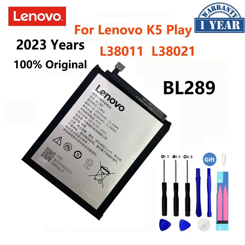 

2023 Years 100% Original Battery For Lenovo K5 Play L38011 L38021 3030mAh BL289 Mobile Phone Replacement Batteries Bateria