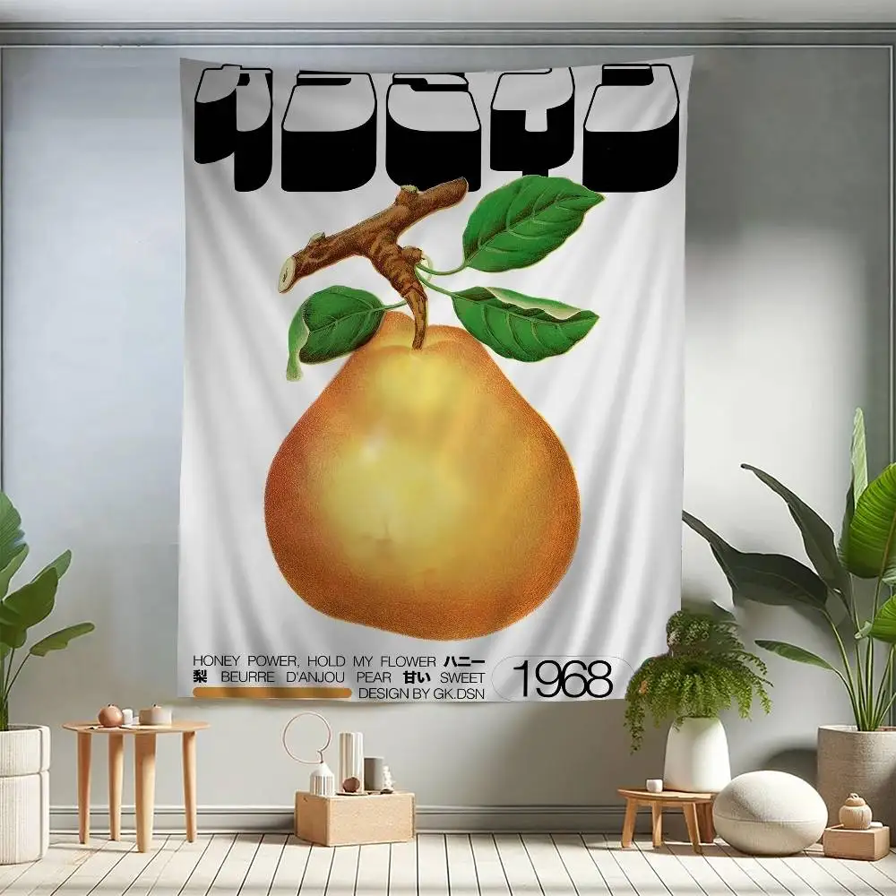 

Настенный гобелен с цветочными и фруктовыми мотивами, мультяшный стиль, научно-фантастический дизайн, декор для дома и комнаты