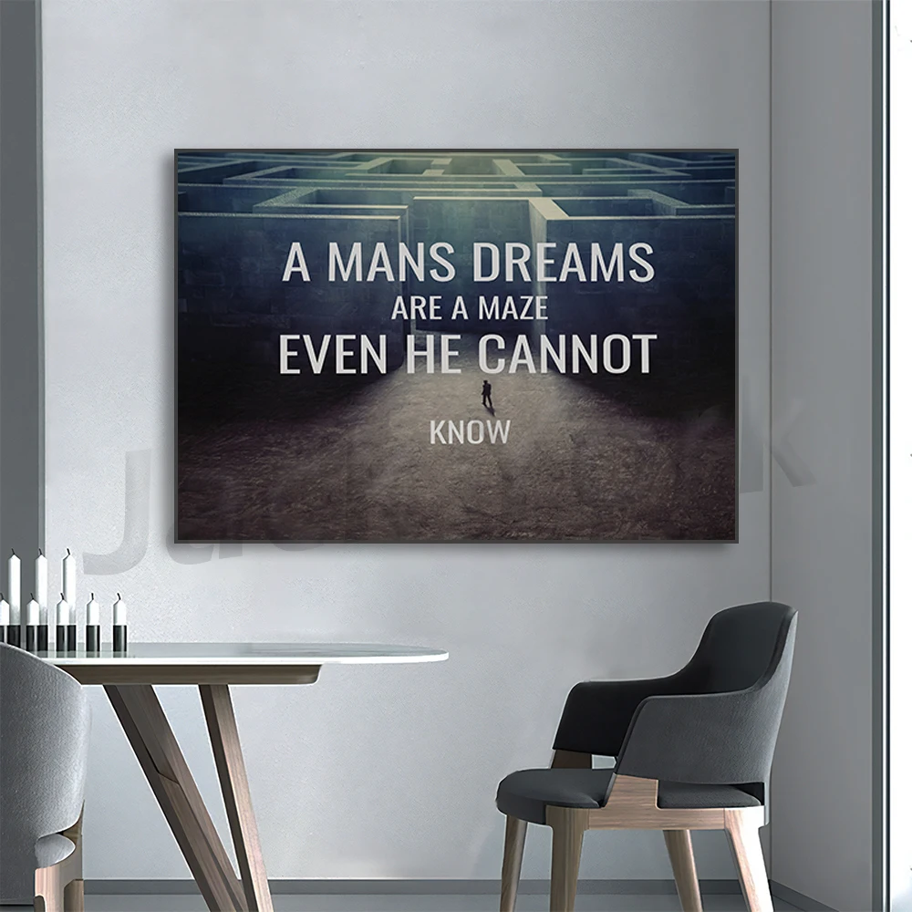 Motivational Canvas Art A Man's Dreams Canvas Print Photography Mindfulness Gift Wall Art Personal Development Quotes
