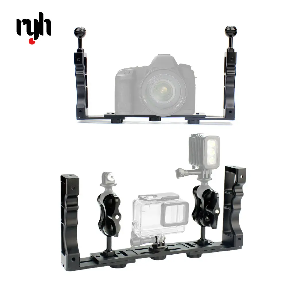 

Aluminum Alloy Underwater Waterproof Shell Tray Housings Arm for Gopro Action Camera Holder Double Grip Dive Spare Parts