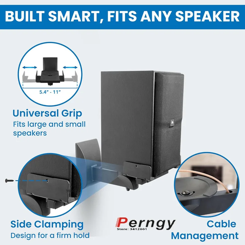 1 pair=2pcs SW-70 popular steel speaker wall mount bracket clamp width adjustable rotate all direction tilt  25kg load