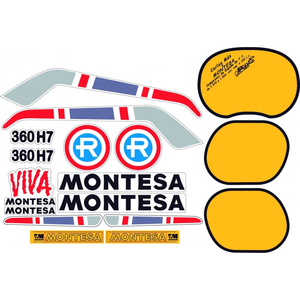 Set of Classic Motorbike compatible stickers  MONTESA Enduro 360 H7 1st series