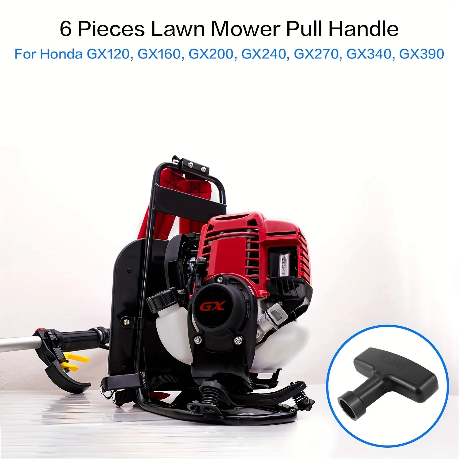 6Pcs Recoil Pull Starter Ergonomic Durable Plastic Replacement Parts for Honda GX120 to GX390 Lawn Mower Generator Outdoor Equip
