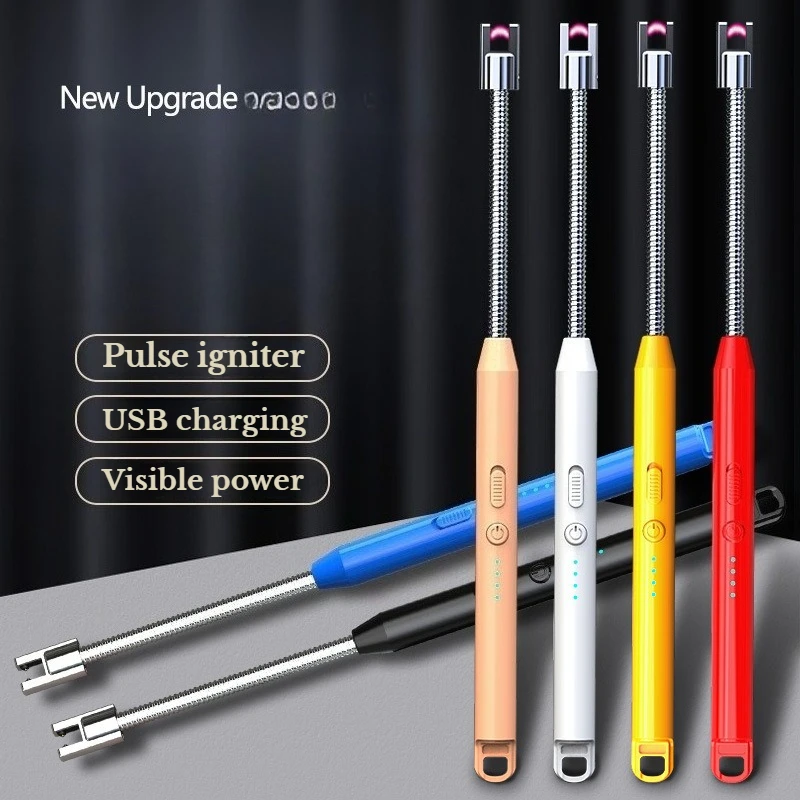 

Новый импульсный зажигающий пистолет с USB-дуговой зарядкой и видимой мощностью, сильная ветроустойчивость, вращающаяся на 360 градусов кухонная зажигалка