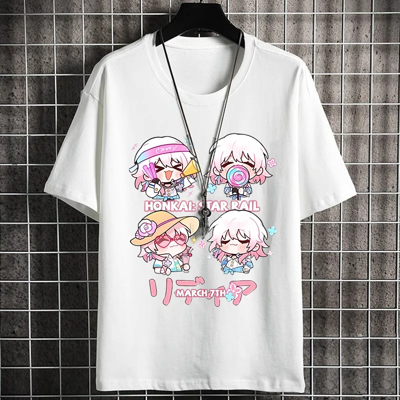 Anime Game Honkai: Star Rail Cos Qingque Blade Fu Xuan Herta Acheron Etc. Unisex 2024 Cotton Summer Stylish Simple T-shirt