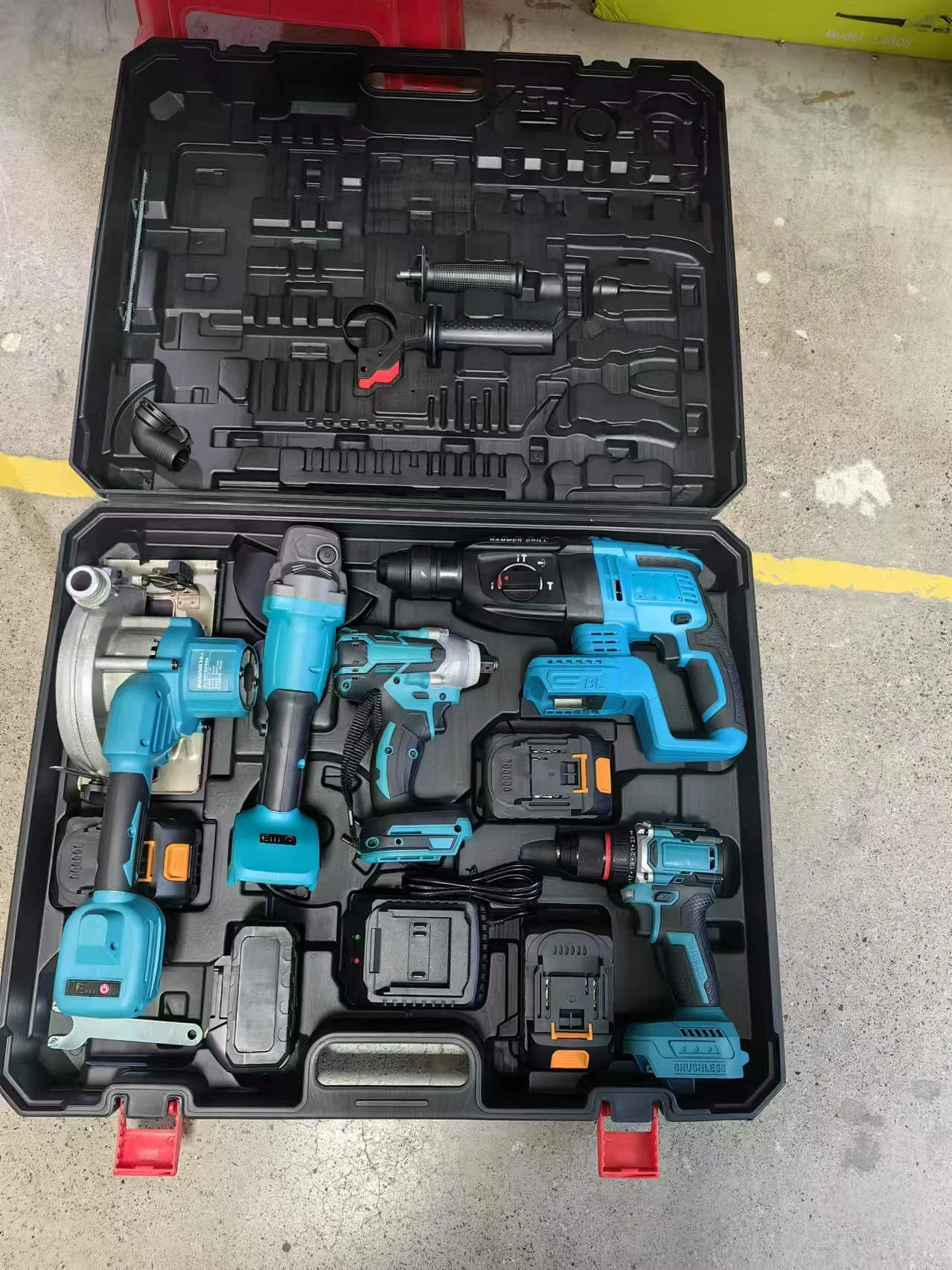 5-Piece Cordless Power Tool Combo Set With Mechanical Tool Box