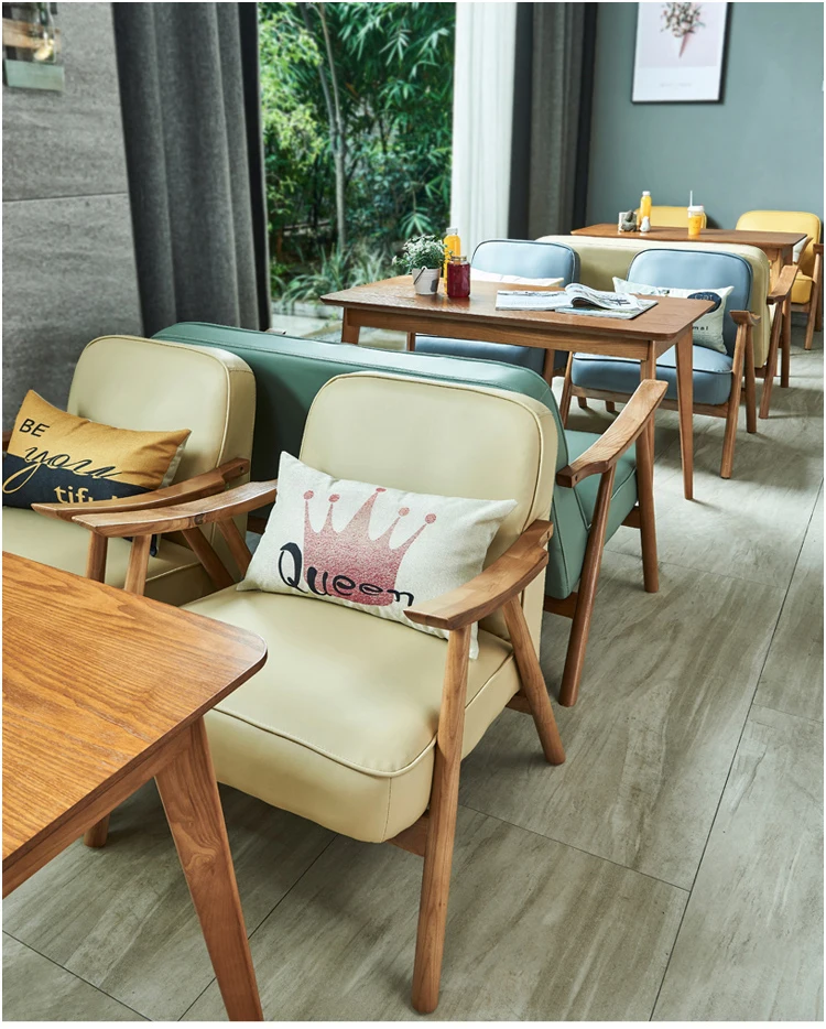 Hotel Wooden Frame Coffee Chair with 2 Seats Office Waiting Room Sofa ChairWholesale Casual Bedroom Sofa