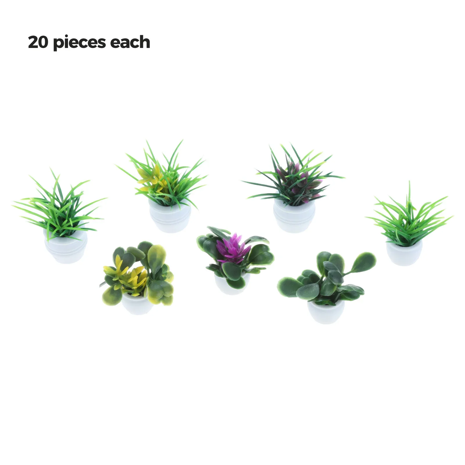 7 sztuk/zestaw Mini rośliny doniczkowe 3-4cm doniczki modele zielone krzewy wystrój DIY bajkowy ogród domek dla lalek orchidea kolorowa trawa z