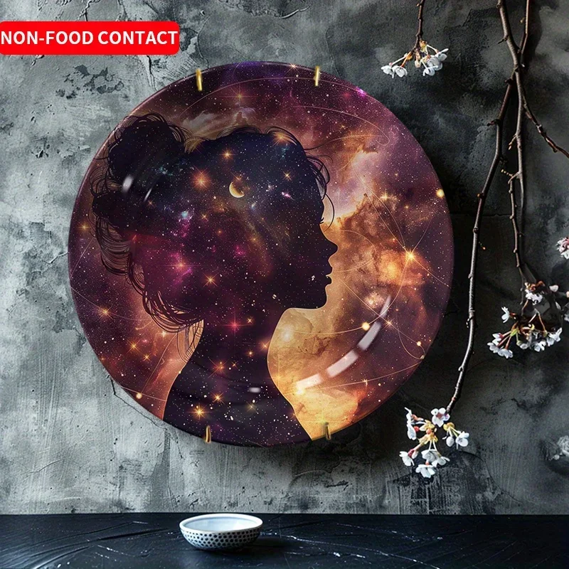 One Piece of Non-Food Contact Celestial Goddess Ceramic Decorative Plate for Wall Art And Home Decor, Hand-Painted. Ideal