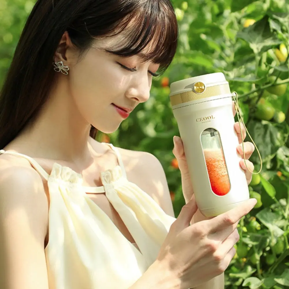 Portable 4/10 Blades Fruit Blender Cup with Detachable Straw 350ML Smoothie Maker Cup USB Rechargeable Mini Ice Crusher Travel