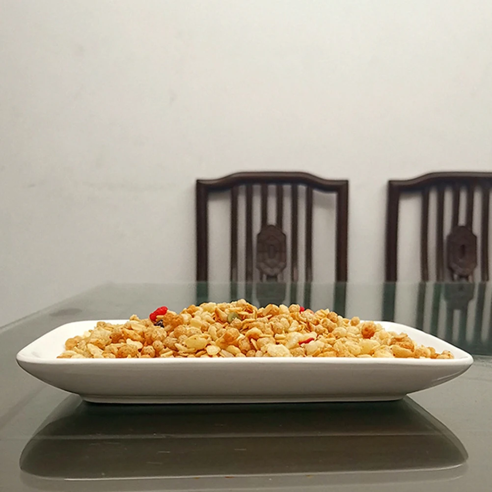 

3Pcs Rectangular Snack Serving Plates Break Resistant Breakfast Plate Pastry Dessert Food Dish Kitchen Household