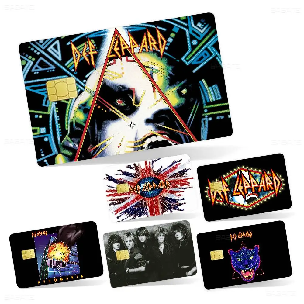 Pegatina Clásica para Tarjetas de Crédito y Débito D-def L-leppardS, Pegatina Decorativa para Fiestas, Resistente al Agua, Pequeña Pegatina para Tarjetas con Chip