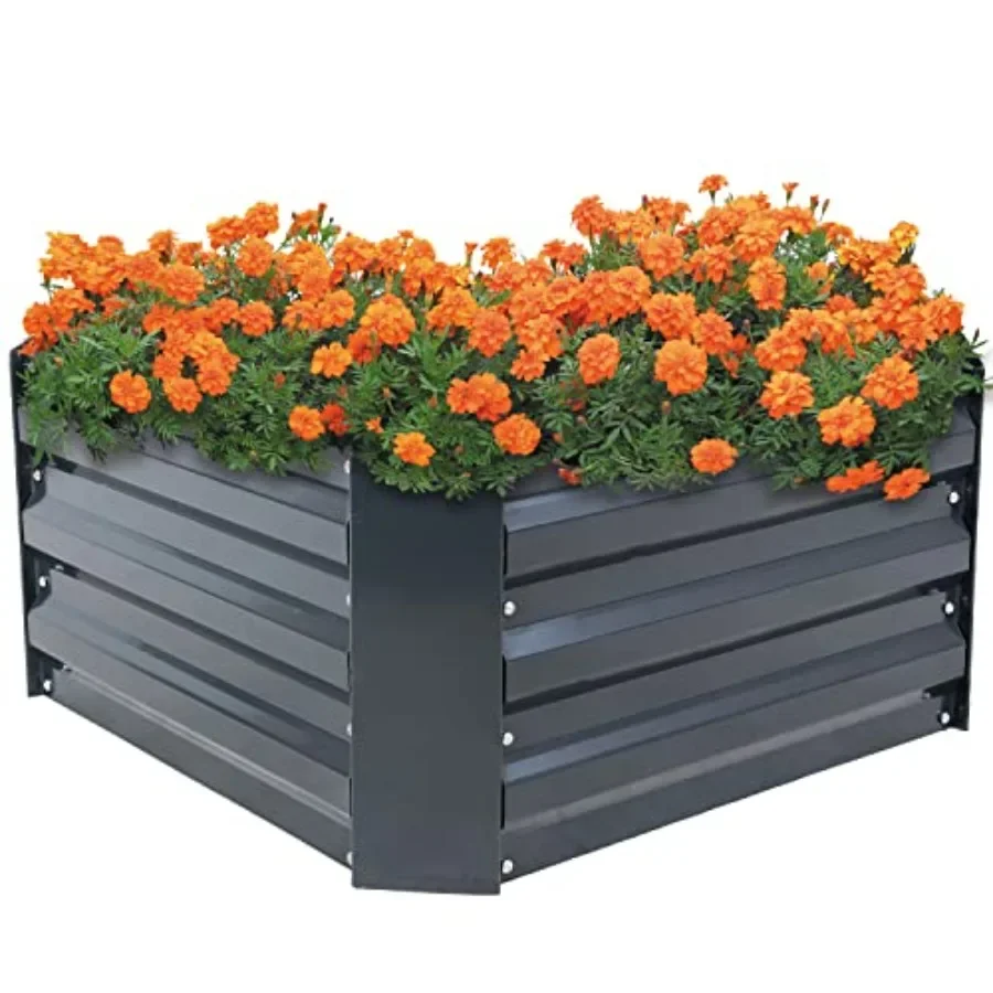 

Sunnydaze 11.75" H Raised Metal Garden Bed - Galvanized Raised Garden Bed Outdoor for Vegetables and Flowers - Dark Gray - Squa