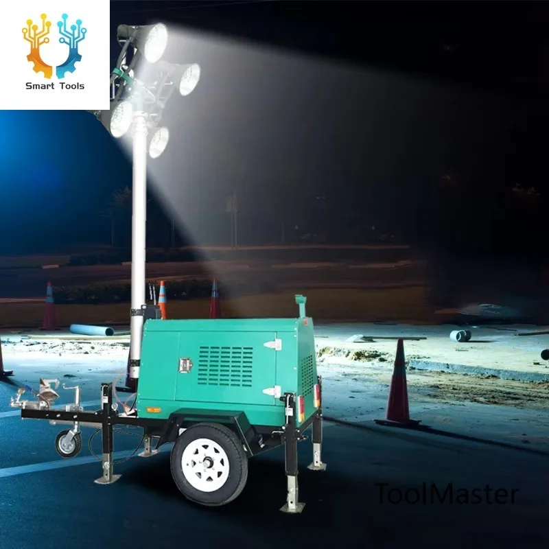 [Hot Sale] High Quality Portable Mobile Flood Outdoor Balloon Light Tower  Generator Construction Light Towers Core Engine