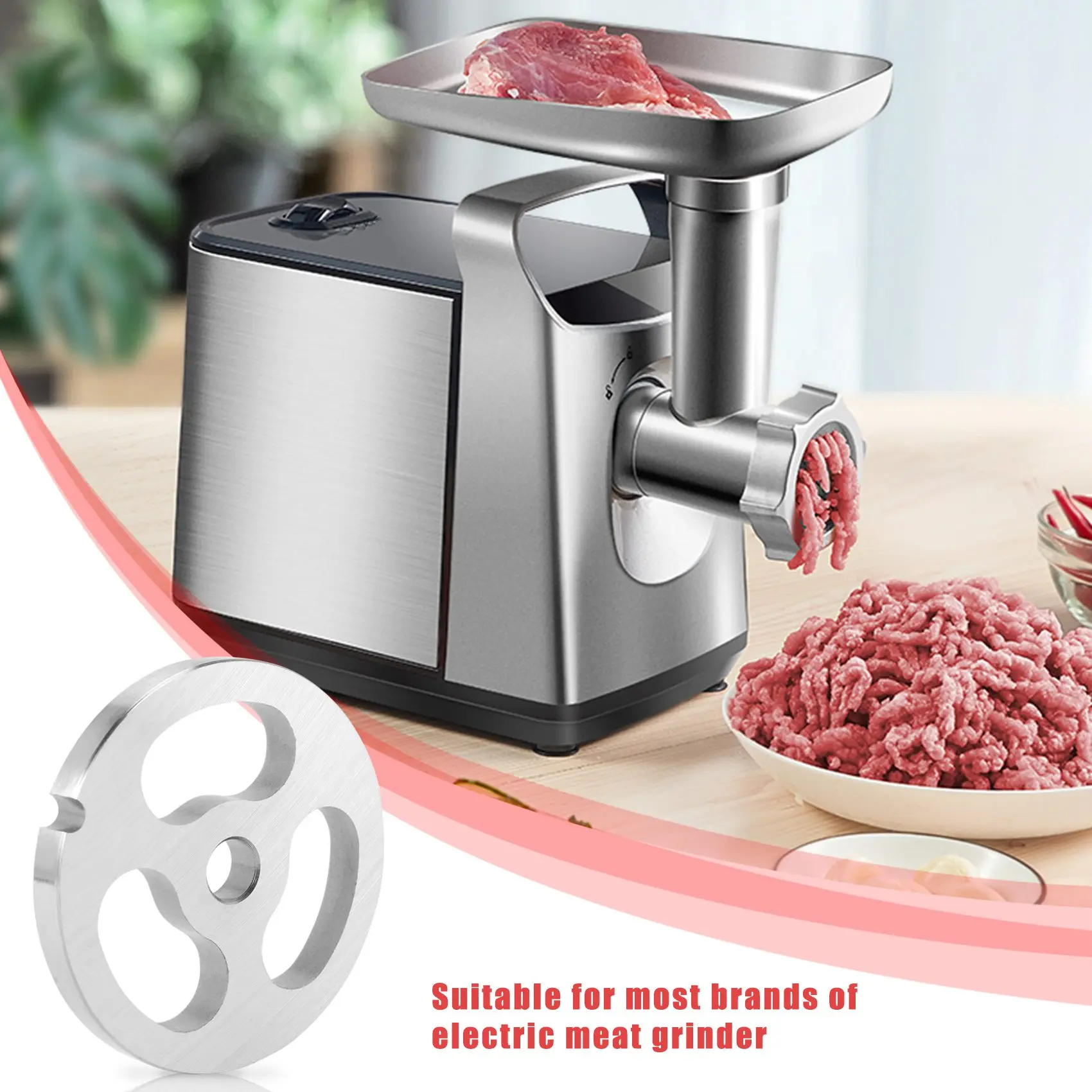 Aço inoxidável Meat Grinder Plate, lâminas de discos para Kitchen Aid Mixer, Food Chopper, FGA, Tipo 12