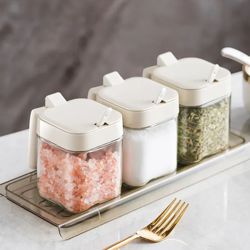 

Portable Spice Rack Organizer, Sugar Bowl, Salt Shaker, Seasoning Container, Kitchen Supplies Storage Set, Spice Boxes