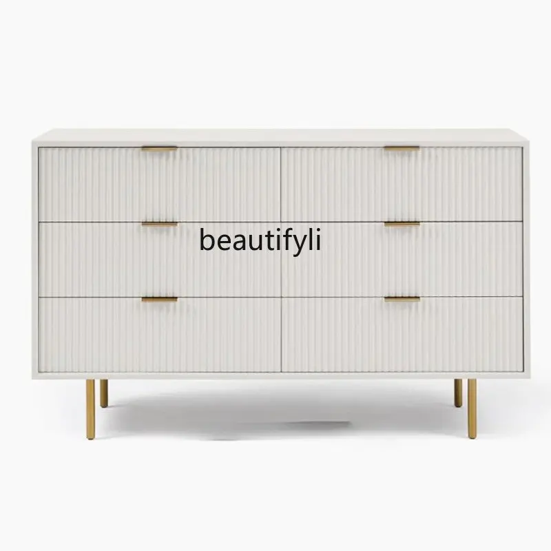 

Simple Modern Paint Sideboard Cabinet Model Room Chest of Six Drawers Nordic Minimalism Entrance Cabinet Affordable Luxury Style