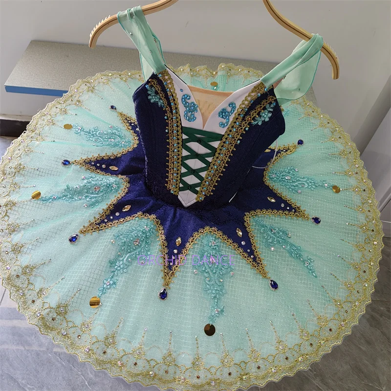 

Professional 12 Layers Custom Size Kids Girls Women Adult Performance Wear Harlequinade Blue Ballet Tutu Costumes