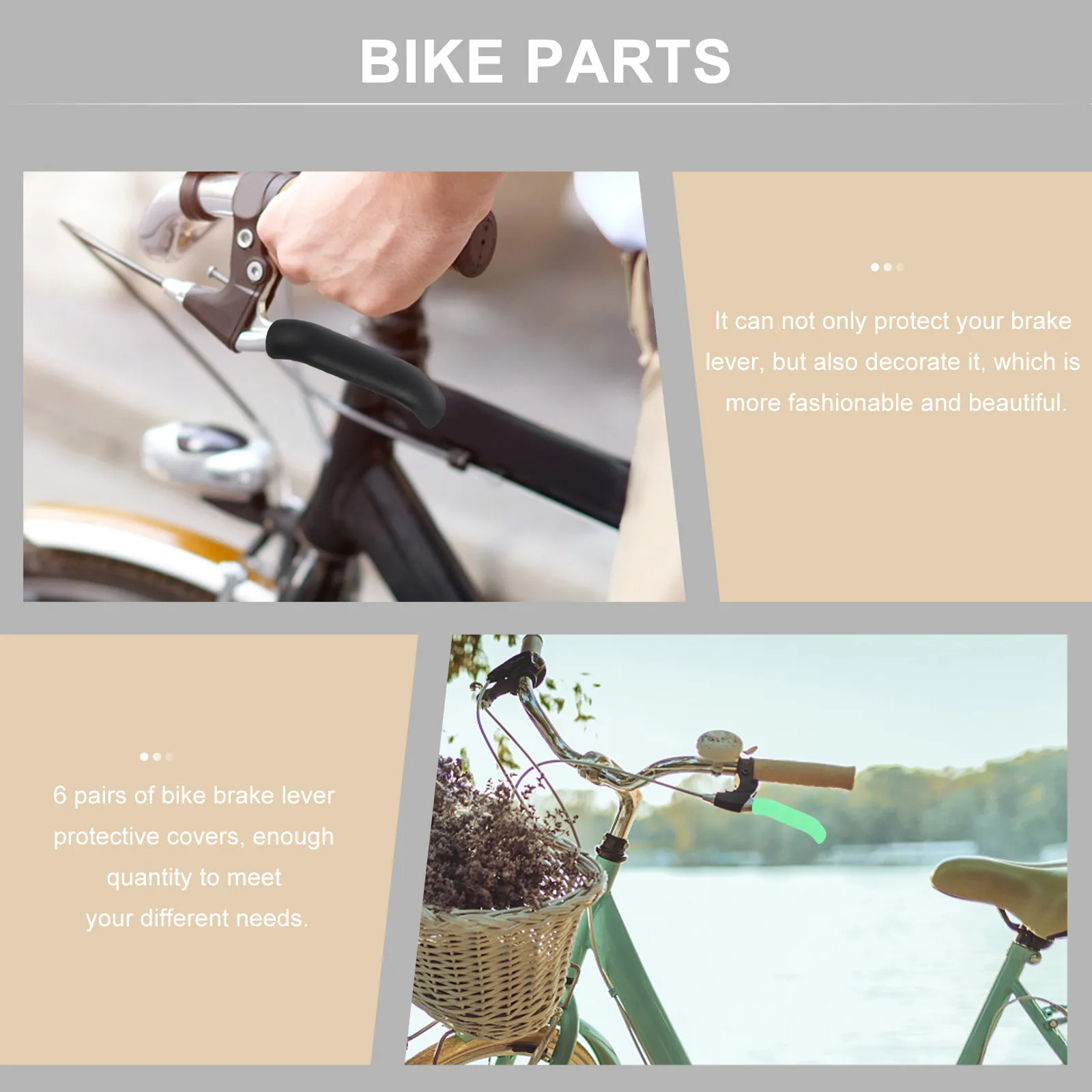 

5 пар силиконовых защитных чехлов для тормозных ручек велосипеда, амортизирующие, противоскользящие, для велосипеда