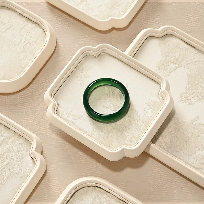 Oirlv النمط الصيني علبة مجوهرات مجوهرات عرض لوحة الذهب والفضة اليشم سوار مجوهرات عرض الدعائم خاتم عرض صينية