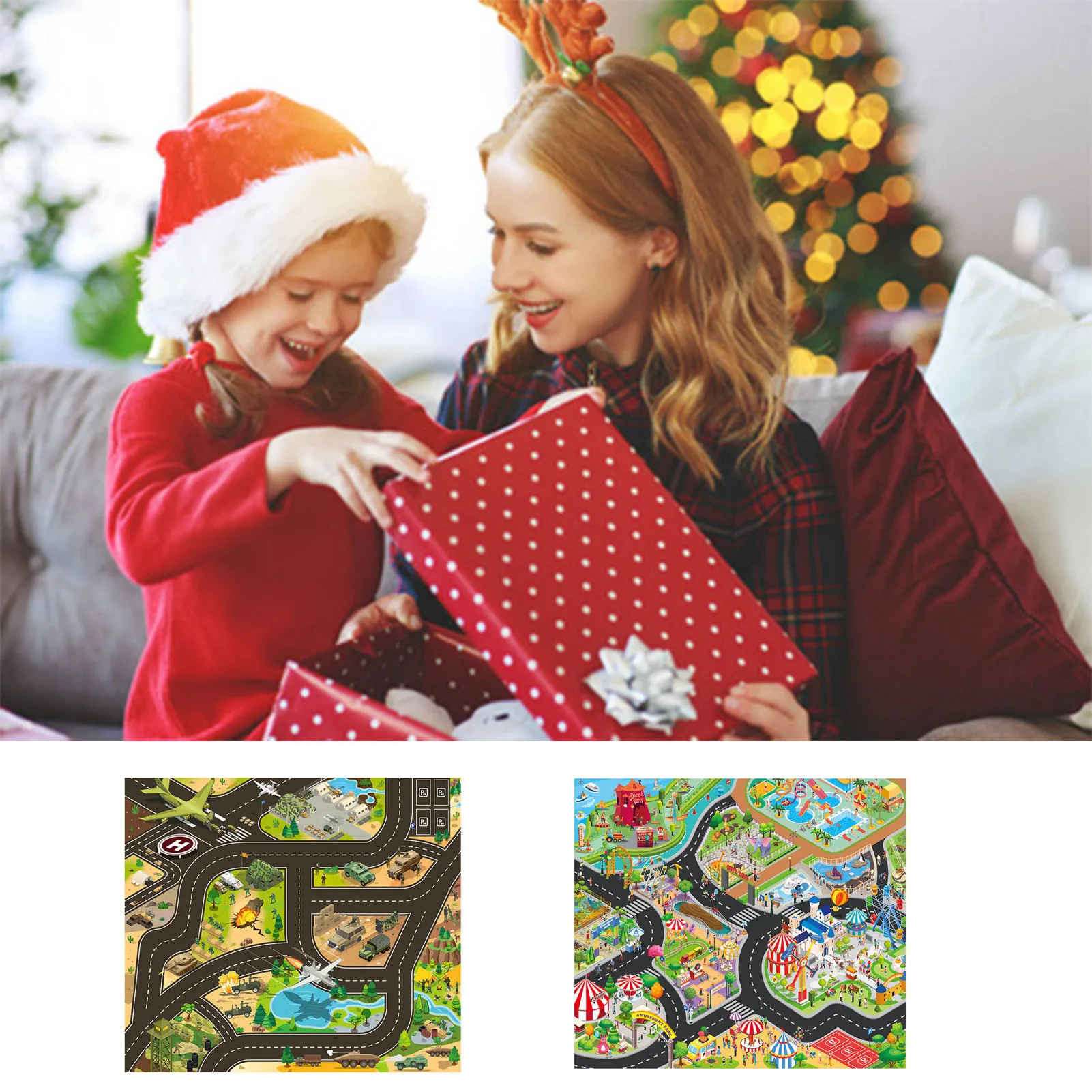 Baby City Traffic Road Map Playmat Multifunctional Thickened Non-Woven Crawling Pad for Kids Boys Girls Cognitive Toys