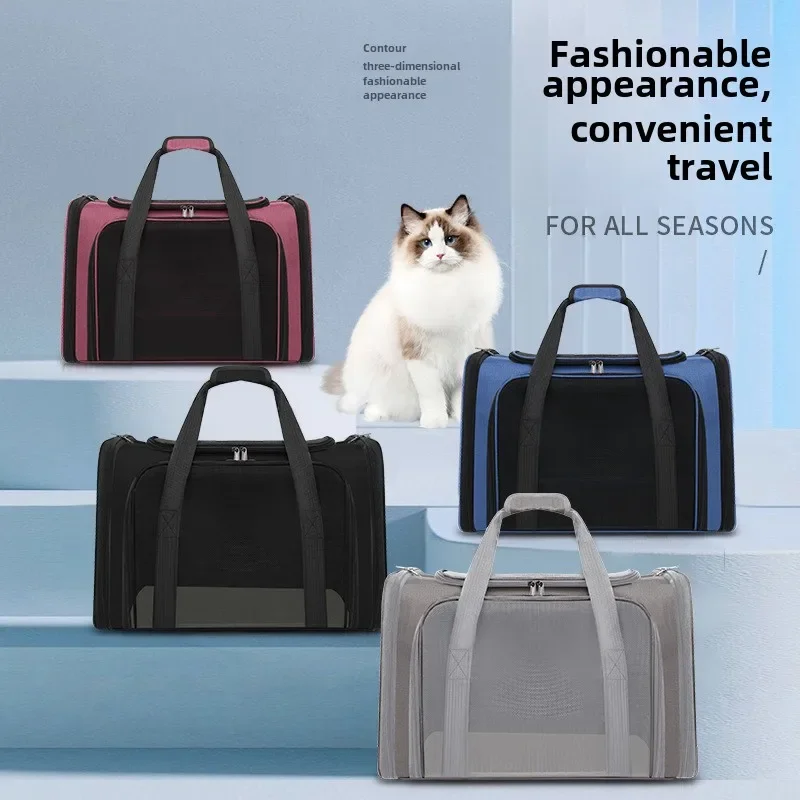 Cat Bag Out Portable Crossbody Handbag Cat Carrier Large Capacity Foldable Breathable Pet Charter Car Carrier Airline Case Pet