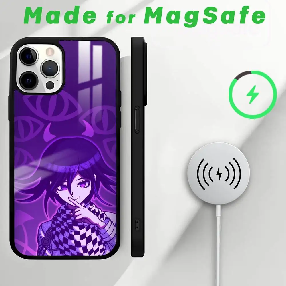 Danganronpa Kokichi Ouma Funda de teléfono MagSafe magnética para iPhone 16 15 14 13 12 11 Pro Plus Max Mini Funda de cargador inalámbrico