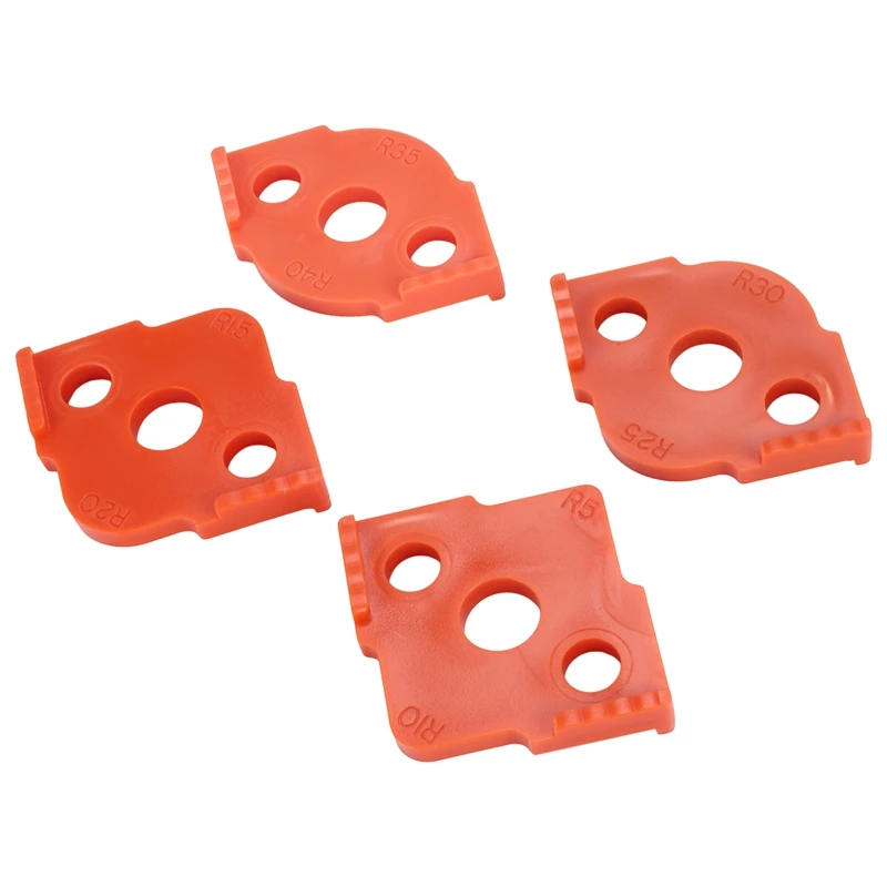 

A24F-4Pcs Woodworking Router Corner Radius Templates Jig R5 To R40 Routing Curved Corners Milling Circular Radian