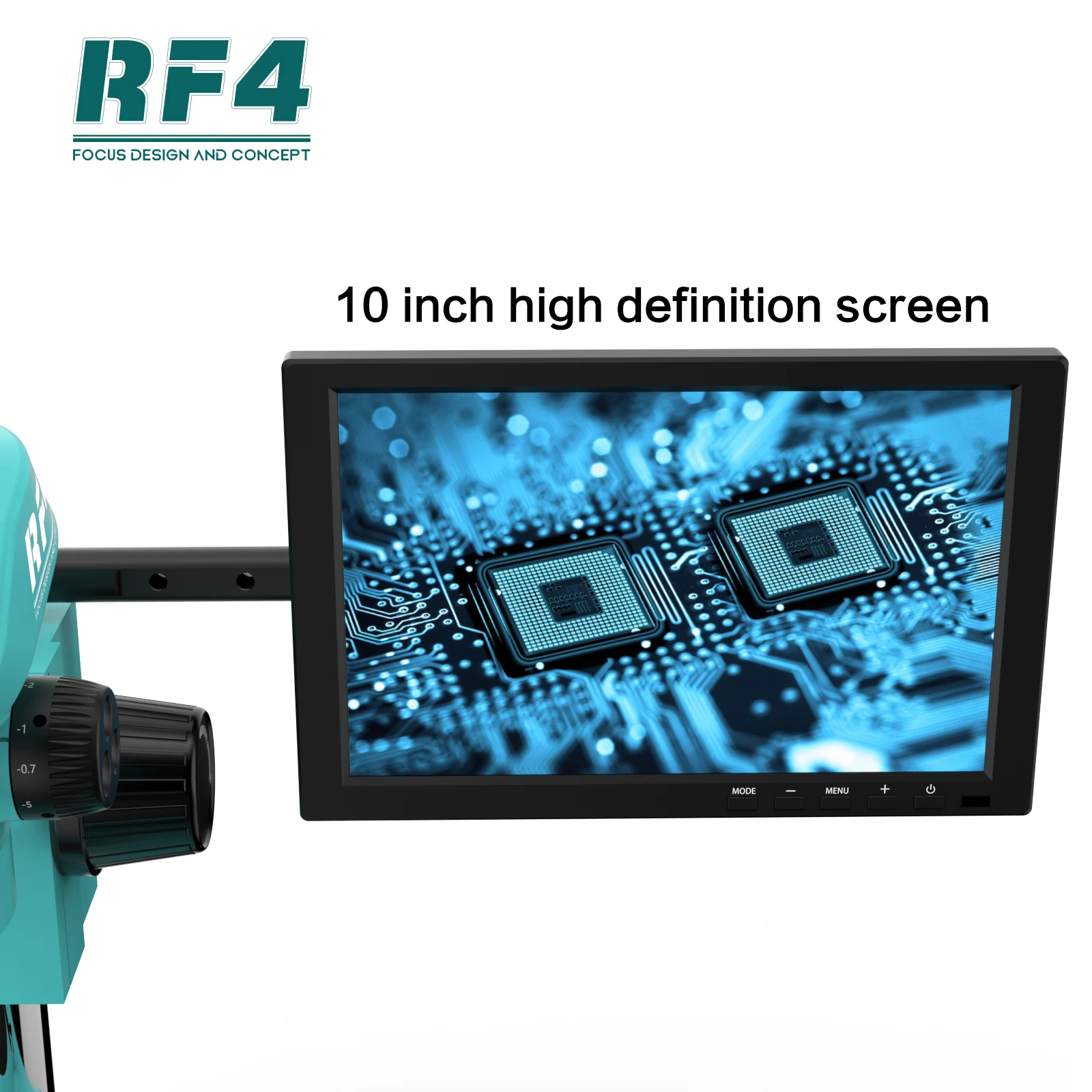 RF4 microscopio trinoculare HD 7-50X Zoom continuo 2K fotocamera Monitor da 10.1 pollici riparazione PCB elettronica RF7050TV-2KC2-S010