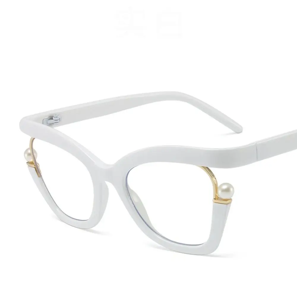 Cat Eye Rainbow Women Sunglasses Luxury Vintage Summer Glasses Pearl Gradient Candy Color Cat Eye Optical Glasses Frame Unisex