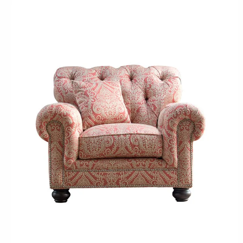 

Down solid wood sofa Fabric sofa Small apartment, simple and modern three-person
