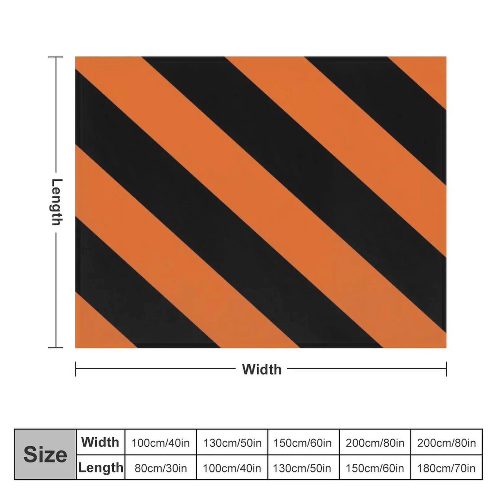 Princeton New Jersey Black & Orange Team Color Stripes Throw Blanket Decoratives Plaid on the sofa Beautifuls Blankets