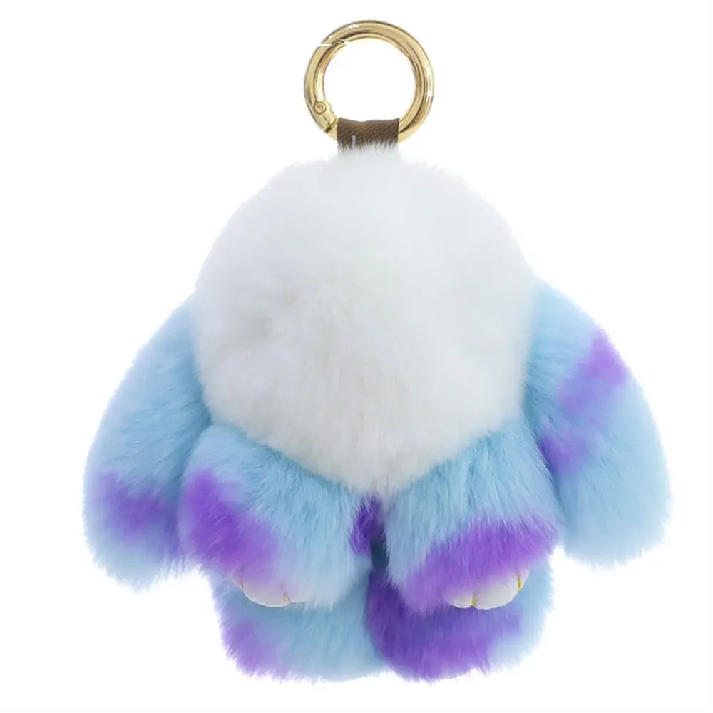 Plush Dolls Rabbit Fur Keychain Bag Charm Alloy Ring Bunny Keychain Schoolbag Pendant Bags Pendant Plush Rabbit Key Ring