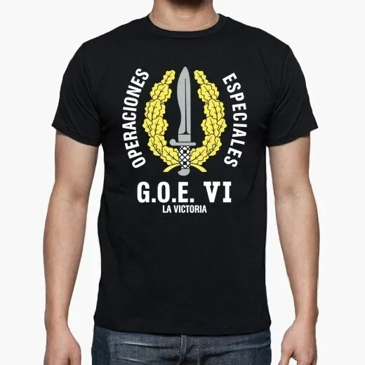 GOE VI Mod.1 Spanish Legion La Victoria Special Operations Emblem T-Shirt 100% Cotton O-Neck Short Sleeve Casual Mens T-shirt