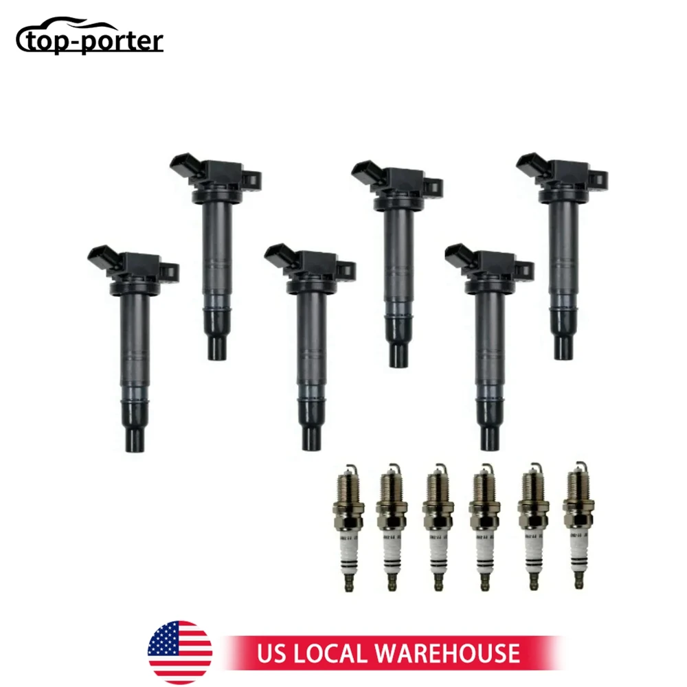 

UF495 UF-495 C1426 89057998 5C1419 1788339 6Pcs Ignition Coil + Iridium Spark Plug DQ50135 For Toyota Tacoma 4Runner 4.0L