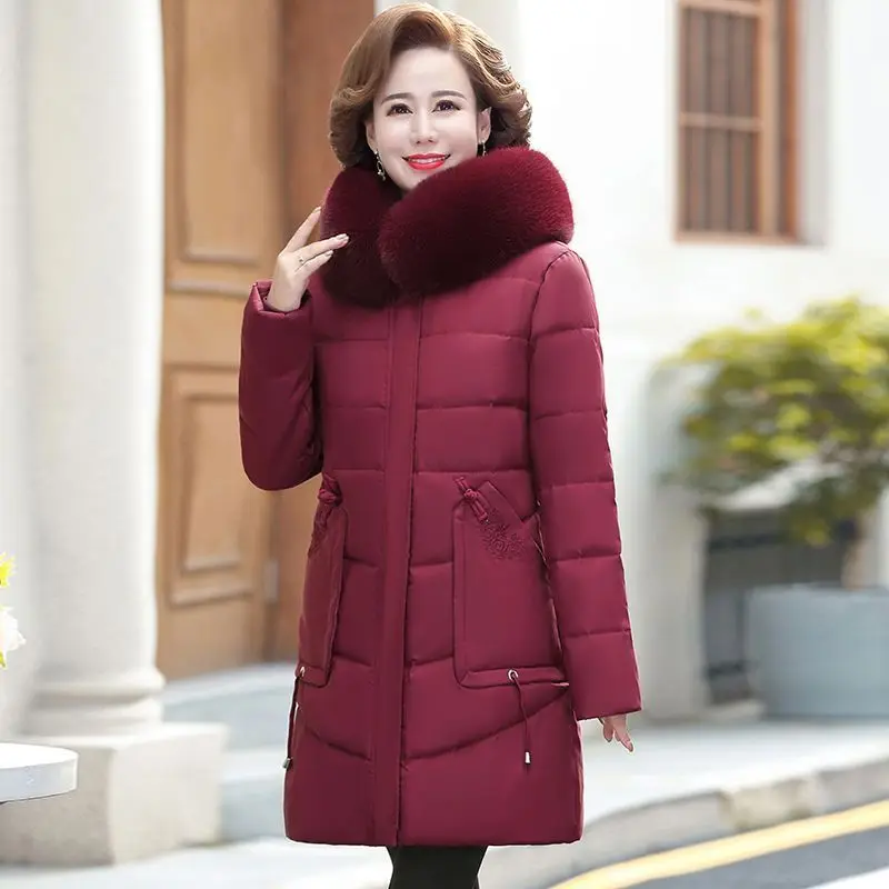 Long duck coat big front pocket thick warm hood parka high quality Autumn Women Ultra women winter down jacket