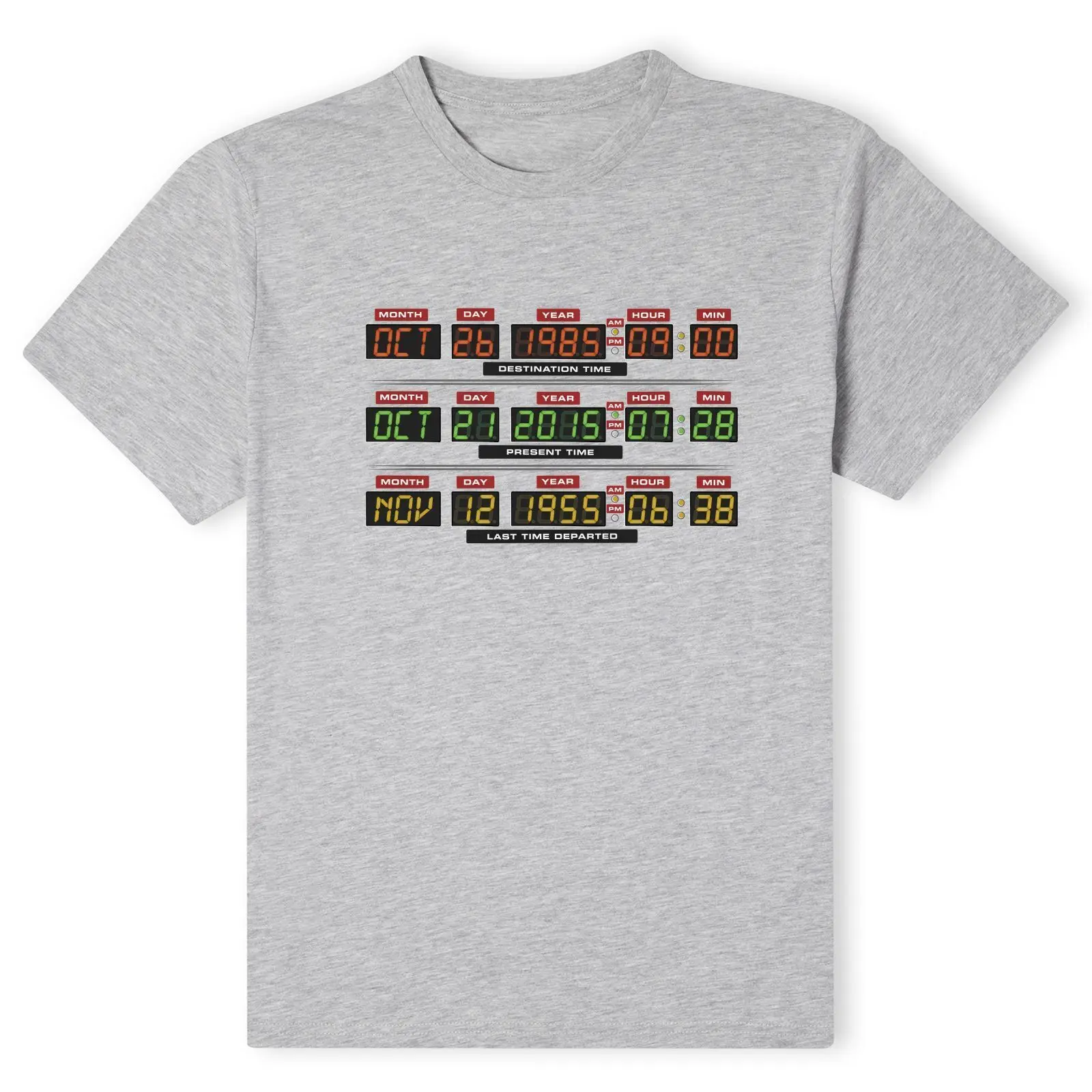 Official Back To The Future Destination Clock T Shirt