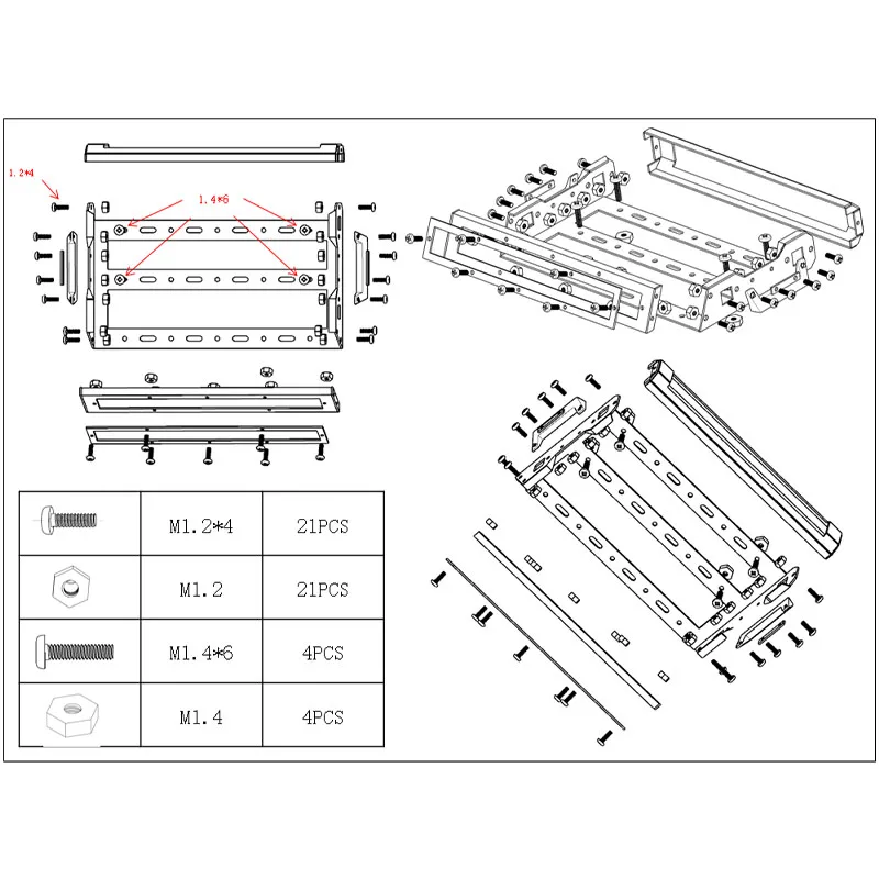 Metal Luggage Carrier Roof Rack For WPL D12 1/10 RC Car Upgrade Parts Decoration Accessories