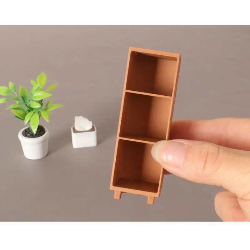 ~New Sale 1Pcs 1:12 Dollhouse Miniature Bookshelf Bookcase Model Simulation Storage Cabinet Locker Ornament Furniture Decor Toy