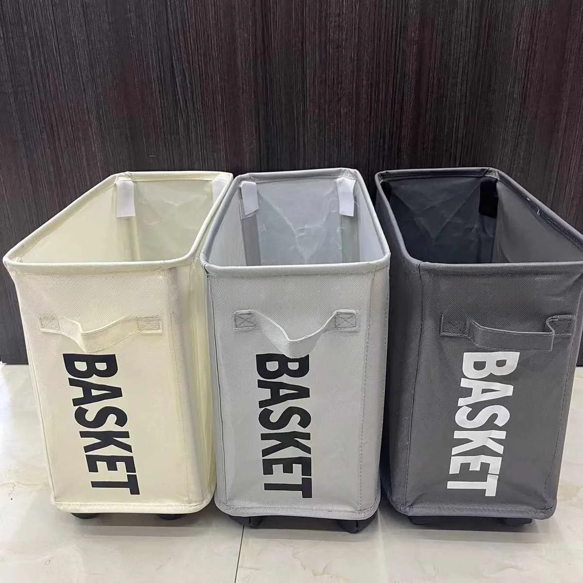 

Stackable Storage Box Oxford Cloth under Table Clothes Organizer with Wheels Household Miscellaneous Goods Storage Basket