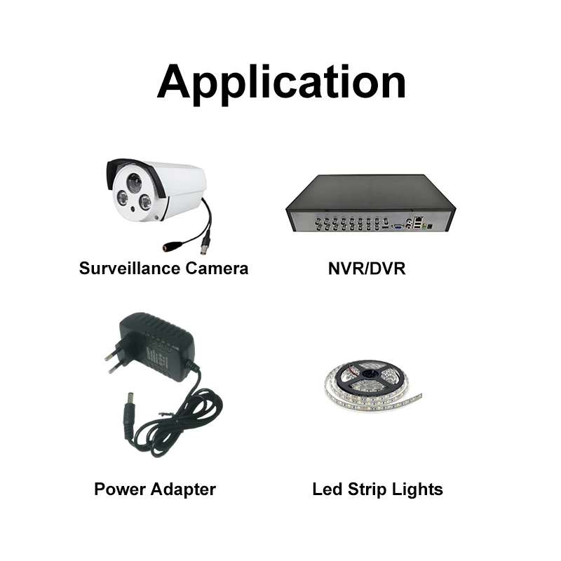 12V DC BNC Man vrouw Connector Video Balun Plug voor Surveillance CCTV Camera Led Strip Verlichting