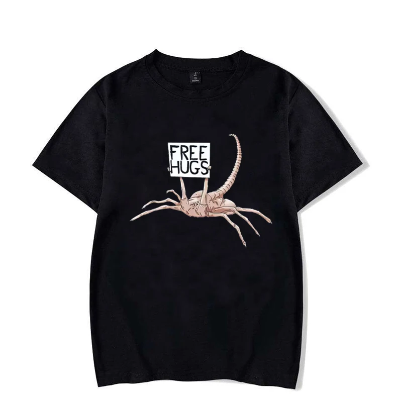 

Free Hugs Funny Facehugger Aliens T-Shirt Harajuku 100% COTTON T Shirt Comfortable Hip Hop Design Top T-Shirts